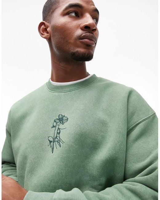 Mens floral cheap crewneck sweatshirt