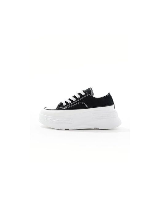 London Rebel White Canvas Lace Up Trainers
