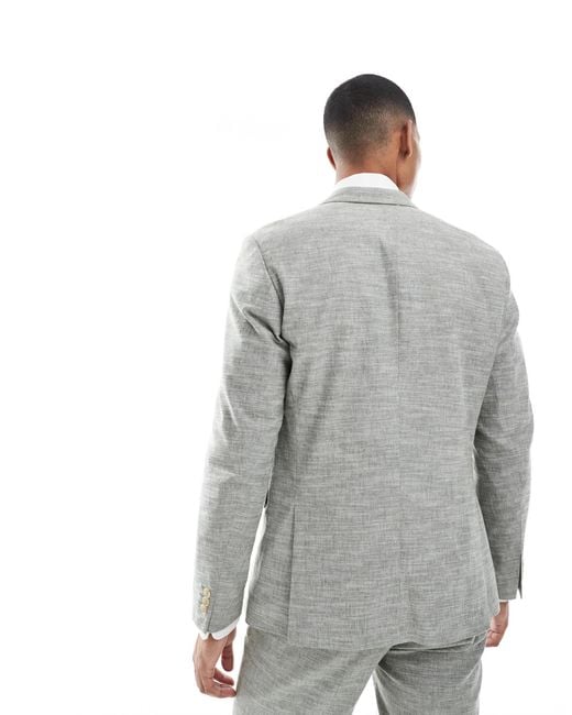 Jack & Jones Gray Linen Suit Jacket for men