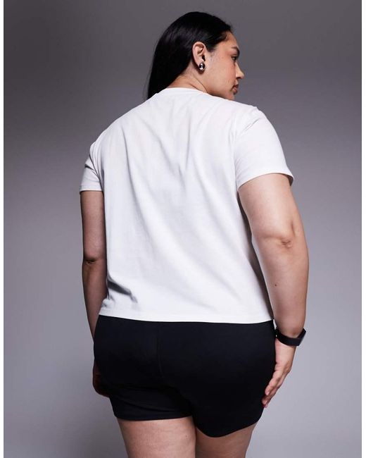 Camiseta Blanca De Corte Cuadrado De Tejido De Secado Rápido De Algodón Icon De Curve 4505 de color White