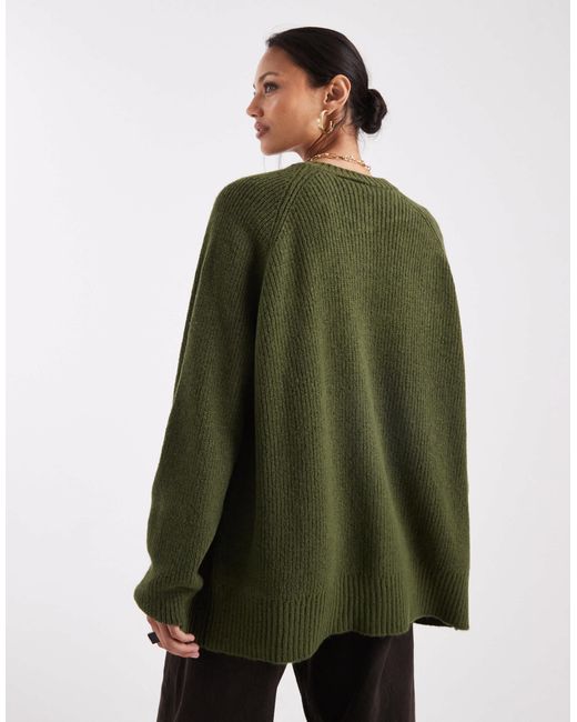 ASOS Green Knitted Raglan Cardigan