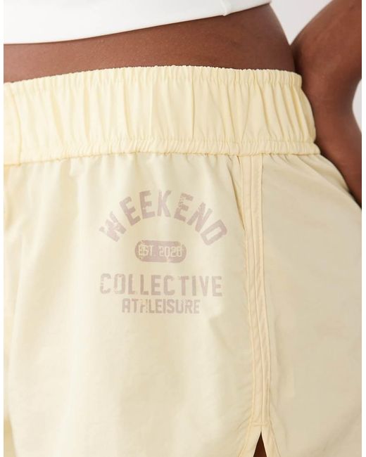 ASOS Natural Weekend Collective Co-ord Micro Nylon Short With Tie Waist Detail