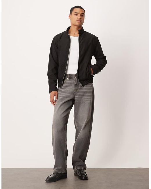 Brave Soul Black Faux Suede Bomber Jacket for men