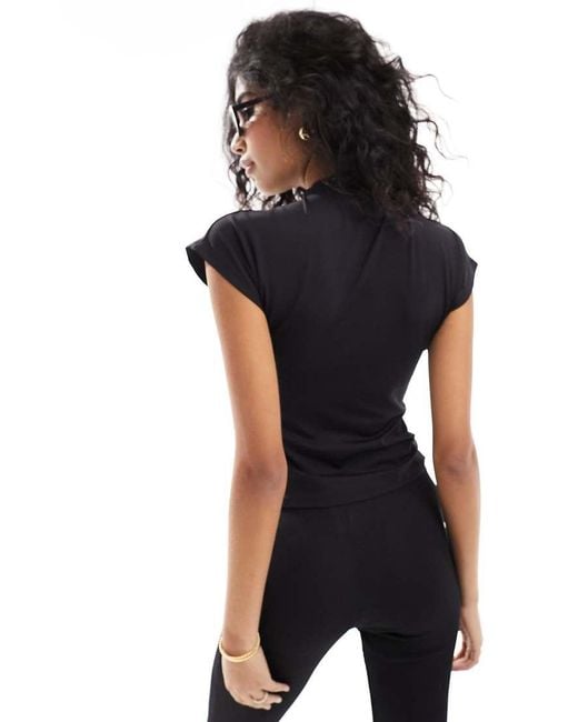Pimkie High Neck Cap Sleeve Top in Black Lyst UK