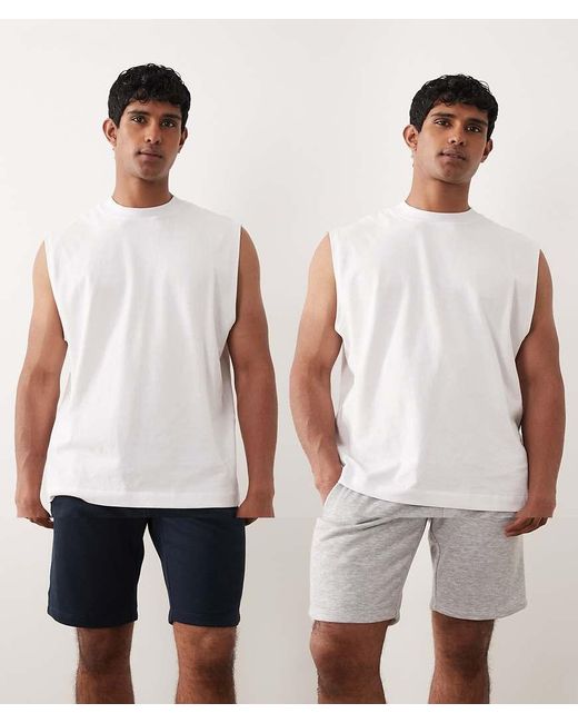 Jack & Jones White 2 Pack Jersey Shorts for men