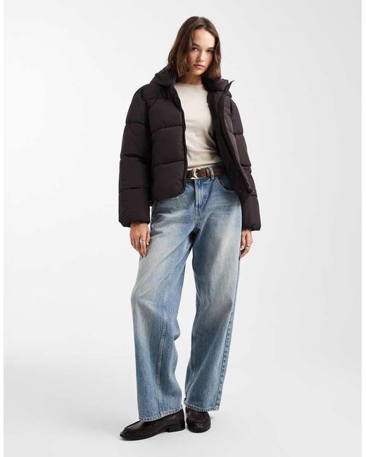 ONLY Black Puffer Jacket With Hood
