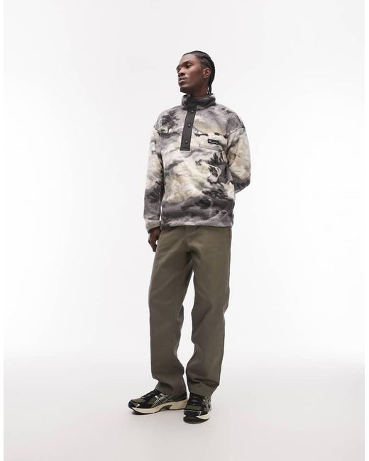 Columbia Gray Helvetia Ii Printed Half Snap Fleece for men