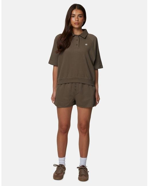 Good For Nothing Brown Monogram Collection Cotton Jersey Shorts