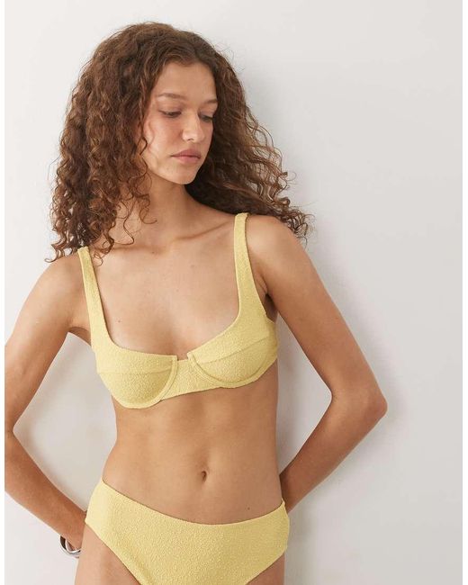 ARKET Natural Wired Crinkle Bikini Top