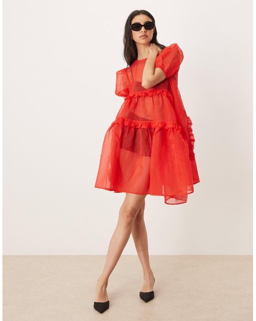 strapless open back dress Carol Midi Dress Ochre main image 0