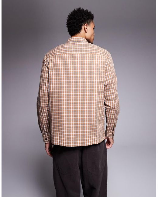 ASOS Regular Fit Check Shirt in Grey for Men Lyst UK