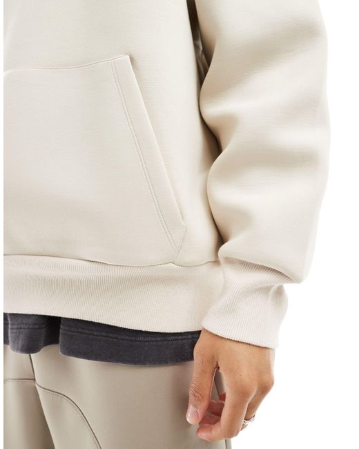 Sweat à capuche ultra-oversize en néoprène épais - beige ASOS pour homme en coloris White