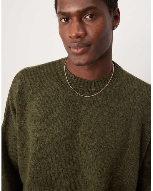 ASOS Green Super Oversized Boxy Fit Fluffy Knitted Jumper for men