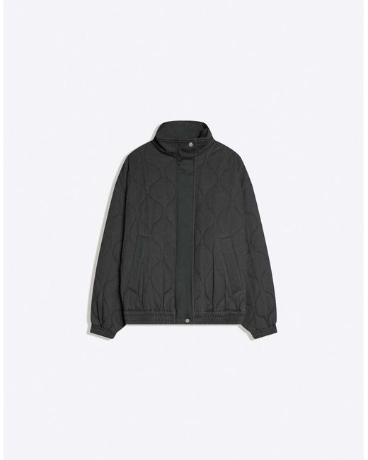 Bershka Natural Cable-Knit Embroidered Jacket