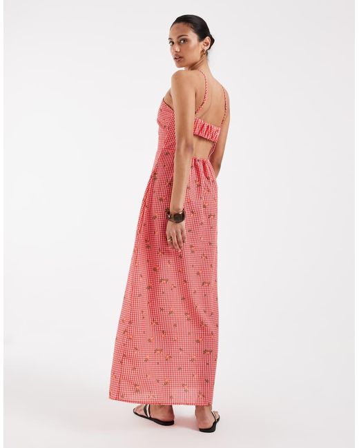 Vero Moda Pink Halter Maxi Dress