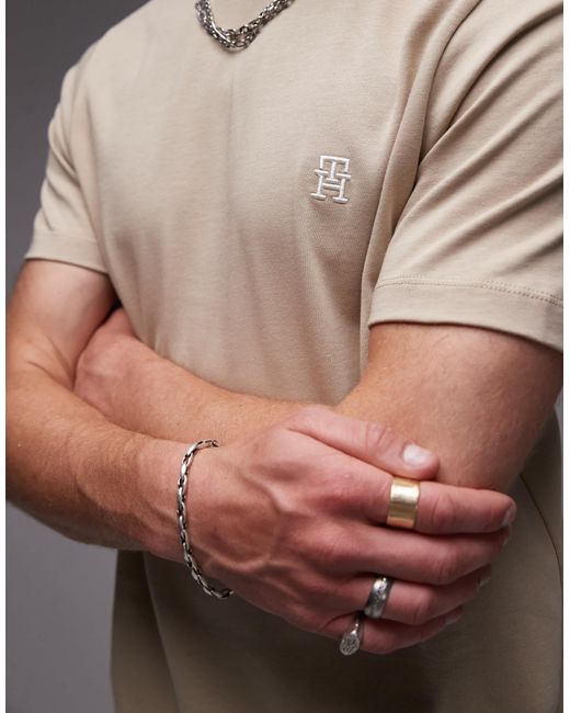 Tommy Hilfiger Gray Monogram Logo T-shirt for men
