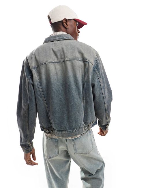 Cotton On Blue Cotton On Oversized Trucker Jacket for men