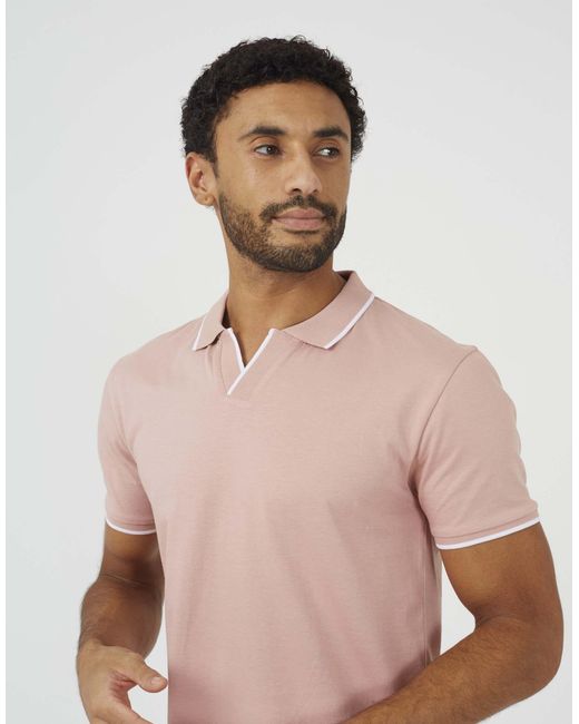 Brave Soul – polohemd in Pink für Herren