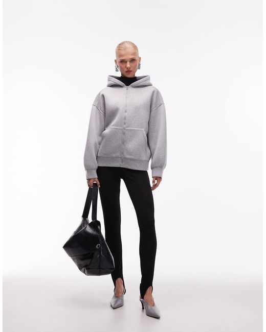 ASOS Gray Double Face Oversized Zip Up Hoodie