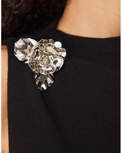 Mango Black Sleeveless Top With Hardware Detail