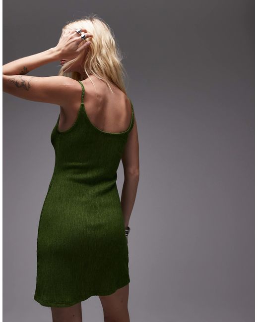 TOPSHOP Green – mini-trägerkleid