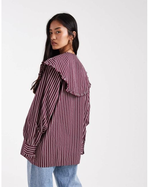 Miss Selfridge Purple Oversized Collar Shirt