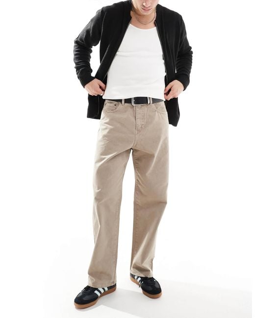 Jack & Jones – alex – weit geschnittene twill-hose in White für Herren