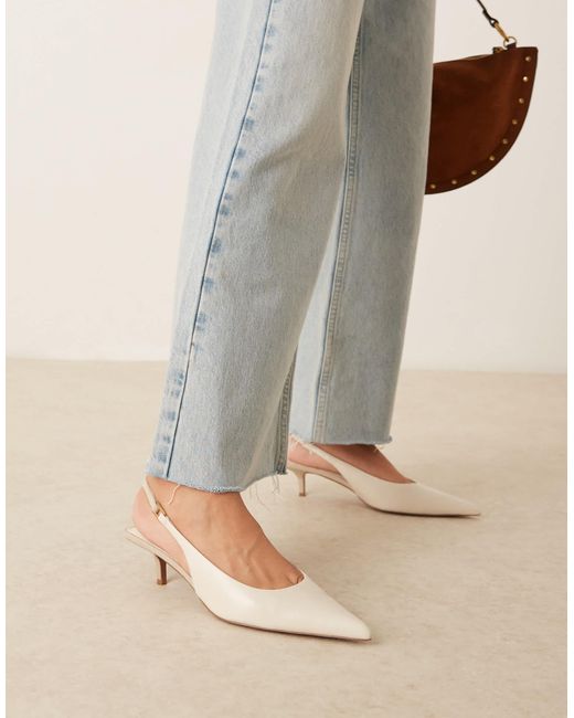 ASOS Natural Sunday Slingback Kitten Heels
