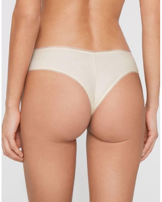 Tezenis White Cotton Cutie Ribbed Brazilian Briefs