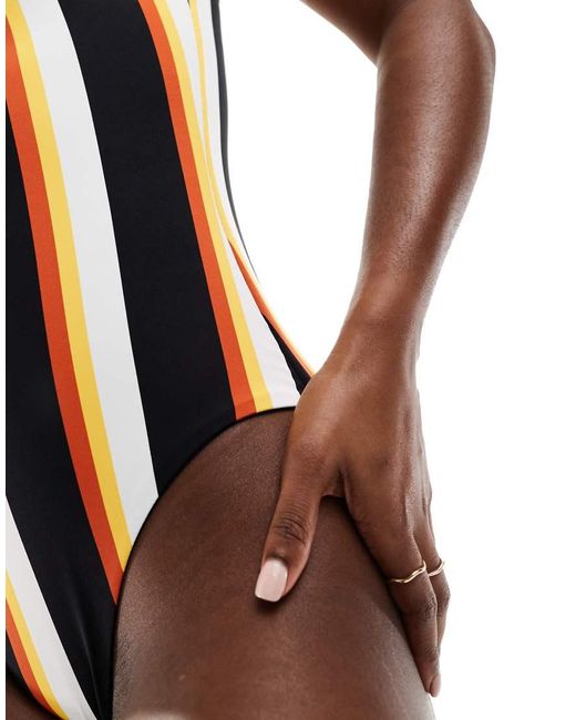 Threadbare Omkeerbaar Badpak Met Blote Schouder in het Multicolor