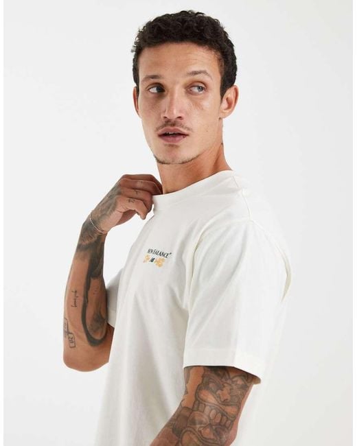 New Balance Gray Grab A Bite Boston Graphic T-shirt for men