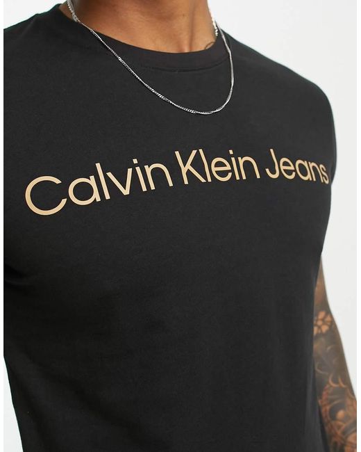 Calvin Klein Black Institutional Logo Slim Fit T-shirt for men