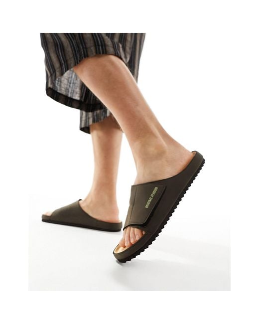 Original Penguin Black Velcro Strap Sandals for men