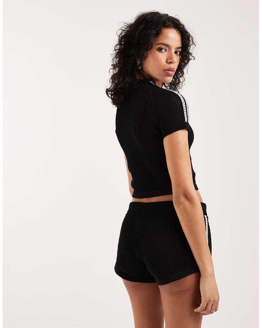 Adidas Originals Black Crochet T-Shirt