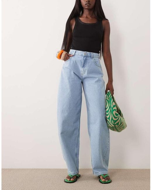 Miss Selfridge Blue Barrel Leg Jean