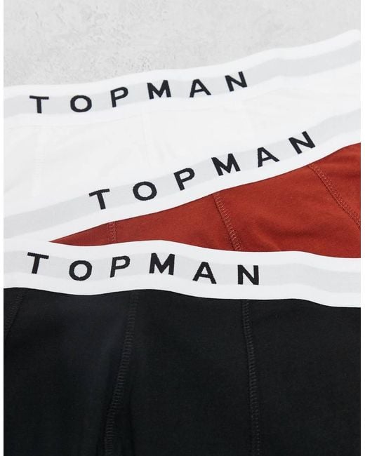 Topman White 3 Pack Trunks for men