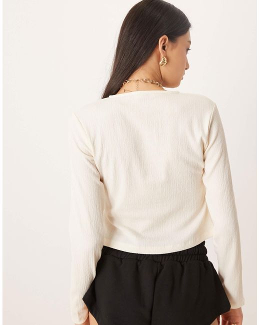 ASOS Natural – strukturierte strickjacke