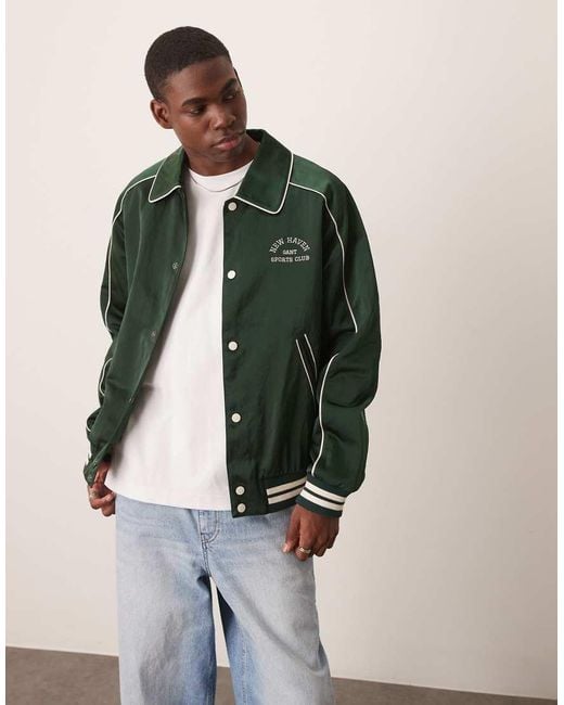 Gant Green Sport Club Varsity Bomber Jacket for men