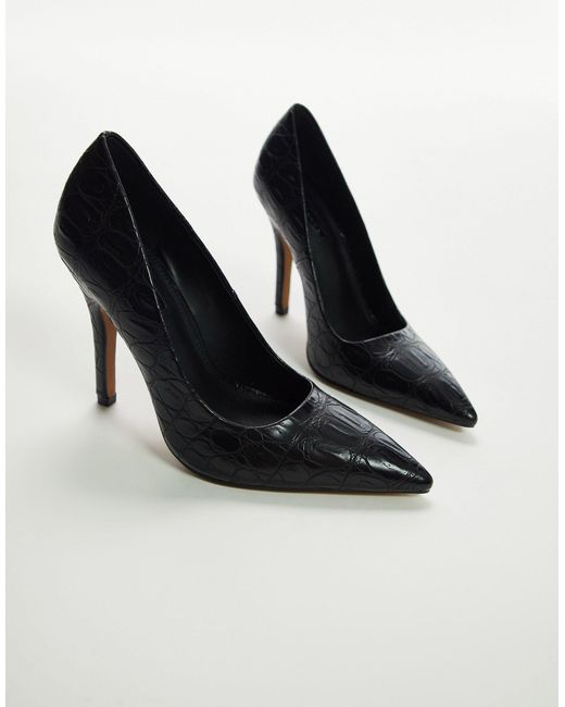 Topshop black cheap court shoes