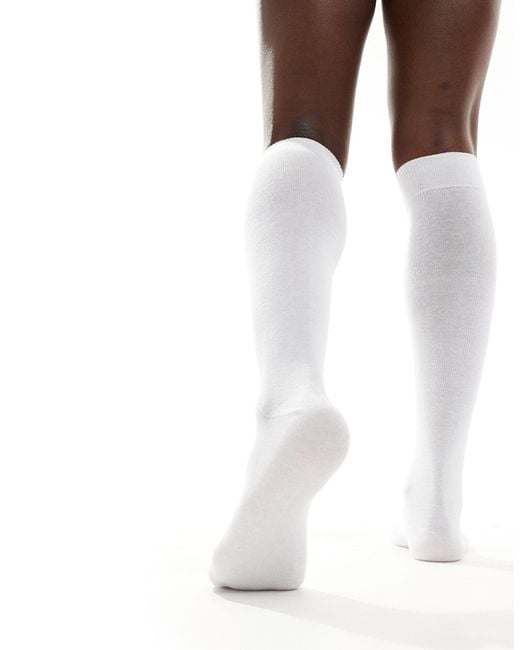 Calcetines altos por la rodilla s ASOS de color White