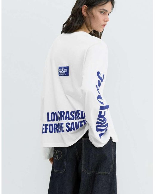 Pull&Bear White Love Graphic T-shirt