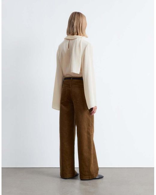 & Other Stories Brown Cord Wide Leg Trousers With 5-pocket Detail