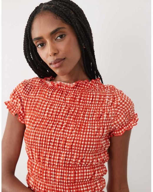 ASOS Shirred Short Sleeve Top