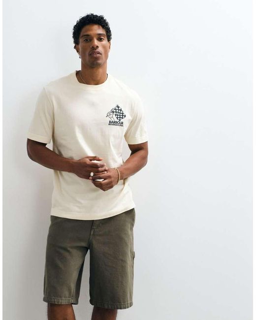 Barbour White Herman Short Sleeve Graphic Logo T-Shirt With Back Print for men