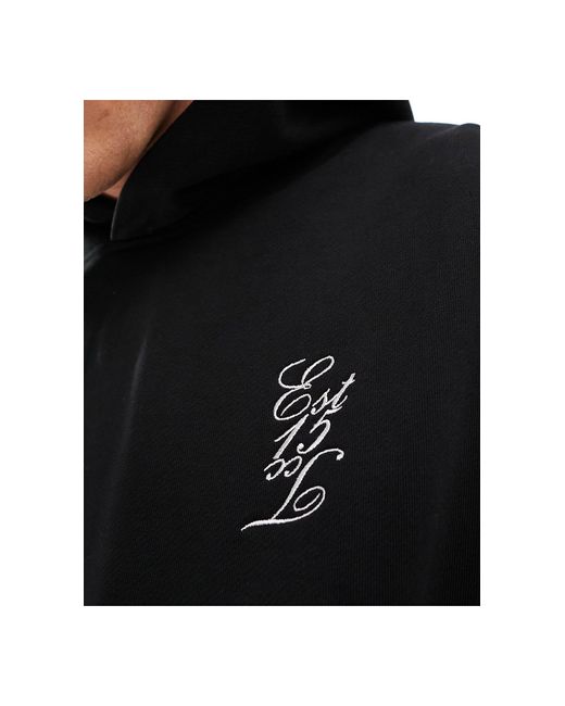 Sudadera negra con capucha y estampado gráfico en la espalda The Couture Club de hombre de color Black