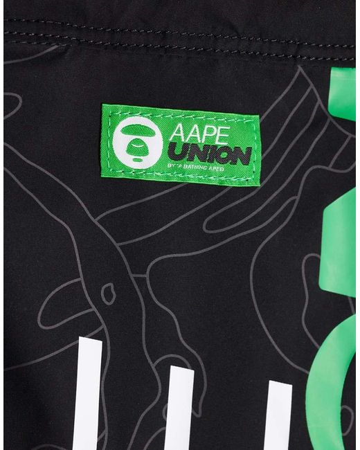 Aape By A Bathing Ape Black Aape By A Bathing Ape Logo Drawstring Bag