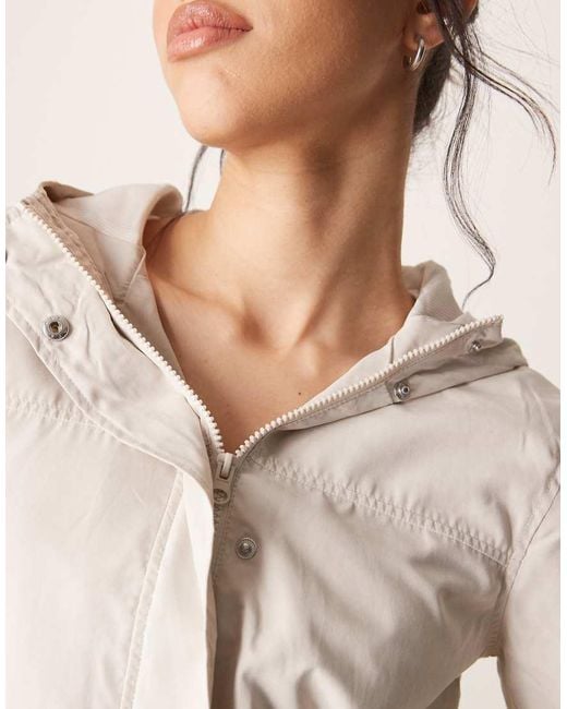 Jdy Natural Hooded Lightweight Cropped Jacket