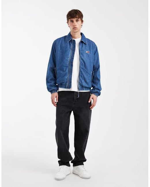 Tommy Hilfiger Blue Chambray Harrington Jacket for men