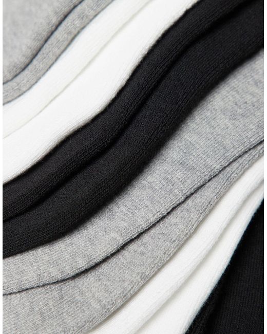 Confezione da 6 paia di calzini sportivi neri, bianchi e grigi di Polo Ralph Lauren in White