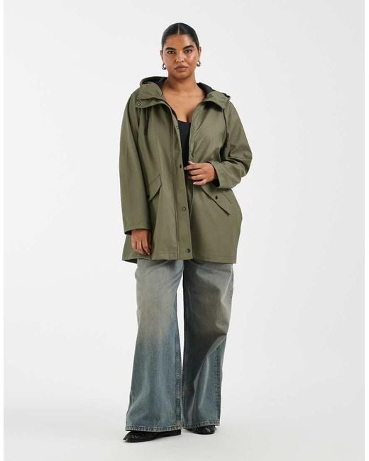 ONLY Green Hooded Raincoat